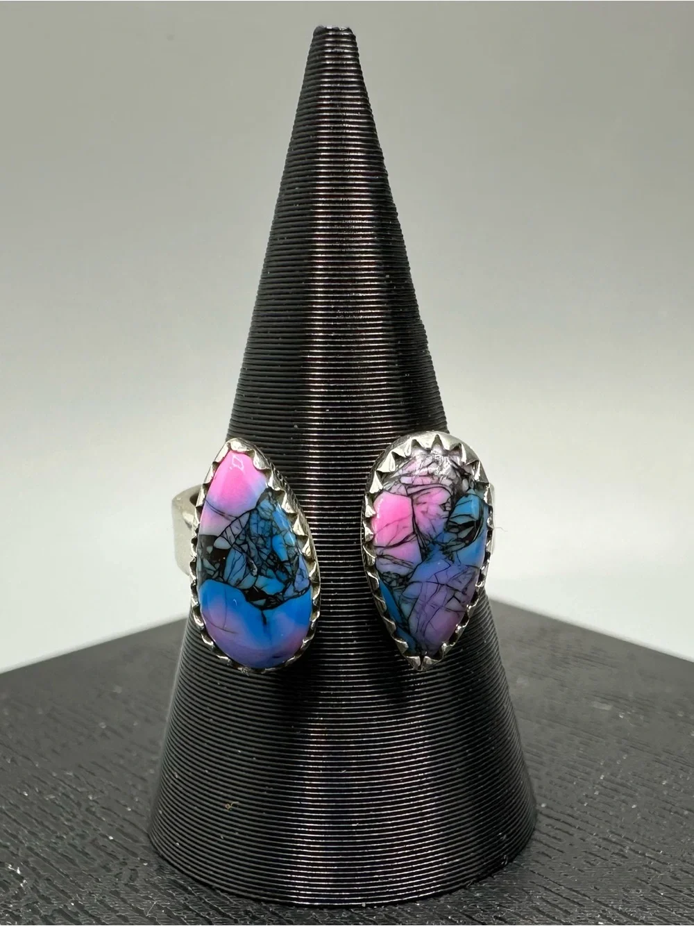 Monarch Dahlia Turquoise 925 Sterling Silver Adjustable Floater Bypass Ring